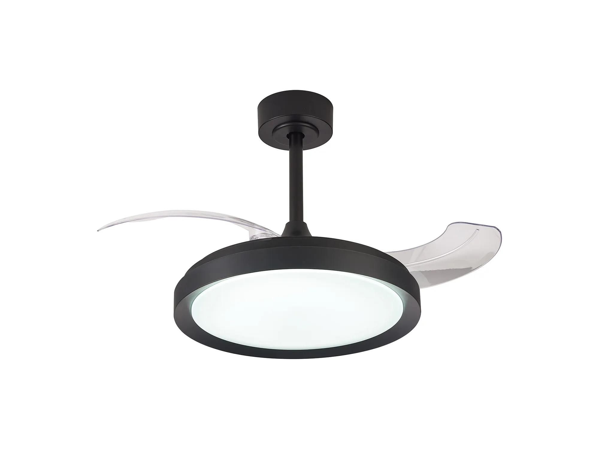 M8831  Mistral Mini 45cm 40W LED Dimmable Ceiling Light With Built-In 28W DC Fan, 2700-5000K Remote Control, Black